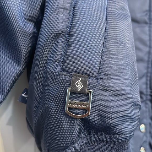 🔵 Vintage Y2K Baby Phat Blue Hooded Bomber Puffer Jacket Size XL - Picture 3 of 13